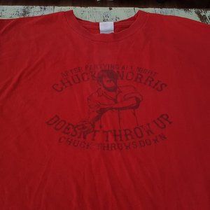 Chuck Norris Doesnt Throw Up He Throws Down Tee